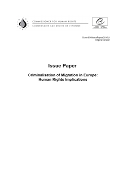 The Criminalisation of Migration in Europe