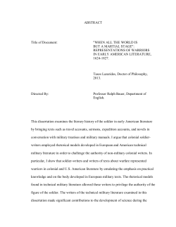 ABSTRACT Title of Document: "WHEN ALL THE WORLD IS BUT A