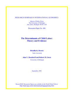 The Determinants of Child Labor - Gerald R. Ford School of Public