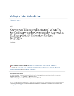 Knowing an &ldquo;Educational Institution&rdquo; When You See One: Applying