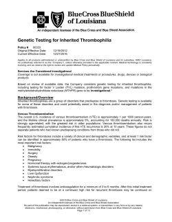 Genetic Testing for Inherited Thrombophilia