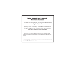Teacher Notecards Level 5, Quarter D&mdash; Tomorrow`s