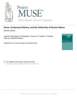 Hume, Conjectural History, and the Uniformity of Human Nature