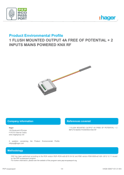 Product Environmental Profile 1 FLUSH MOUNTED OUTPUT 4A