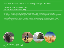 Chief for a Day: Who Should Be Stewarding Development Dollars