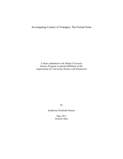 Investigating Centers of Triangles: The Fermat Point