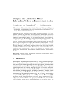 Marginal and Conditional Akaike Information Criteria in Linear