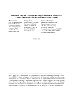 Adoption of Pollution Prevention Techniques: The Role