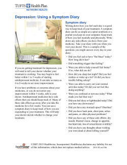 Depression: Using a Symptom Diary