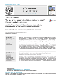 The use of the k nearest neighbor method to classify the