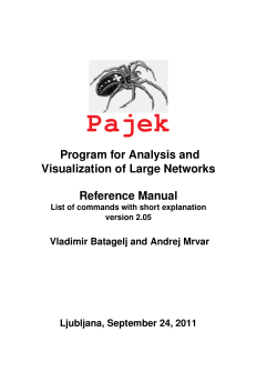 Pajek manual - Vladimir Batagelj