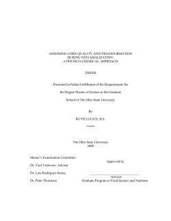 i ASSESSING CORN QUALITY AND TRANSFORMATION DURING