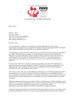 to read a copy of Pat`s letter - Performing Animal Welfare Society