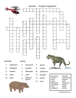 Spanish &mdash; English Cognates 6