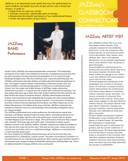 JAZZistry`s CLASSROOM CONNECTIONS