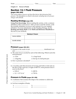 Section 13.1 Fluid Pressure