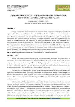 Catalytic Decomposition of Hydrogen Peroxide on Manganese