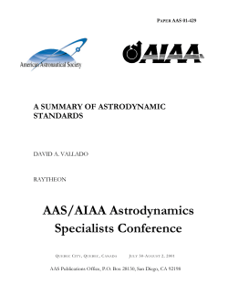 A Summary of Astrodynamic Standards