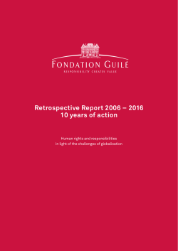 Retrospective Report 2006 &ndash; 2016 10 years of action