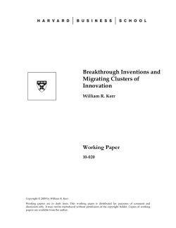 Breakthrough Inventions and Migrating Clusters of Innovation
