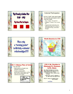 Colonial Participation 1754 &rarr; Albany Plan of Union