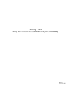 Chemistry 125126 Hourly II review notes and questions to check
