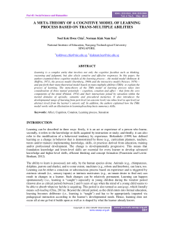 A META-THEORY OF A COGNITIVE MODEL OF LEARNING