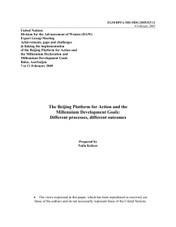 The Beijing Platform for Action and the Millennium Development Goals