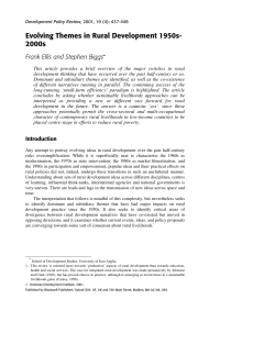 Evolving Themes in Rural Development 1950s- 2000s
