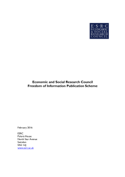 ESRC Freedom of Information Publication Scheme