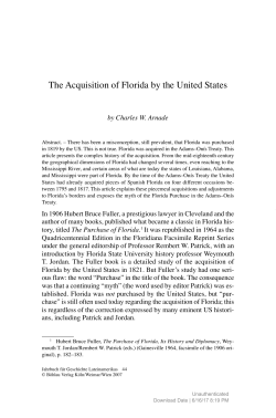 The Acquisition of Florida by the United States