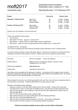 Entry Form - Merseyside Open Fencing Tournament