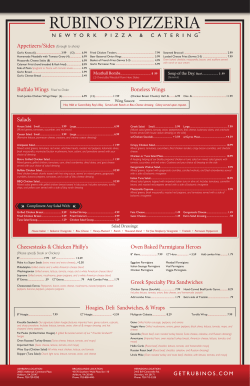 Our Regular Menu