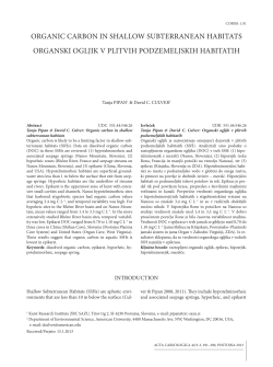 ORGANIC CARBON IN SHALLOw SUBTERRANEAN HABITATS