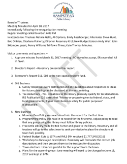April 18, 2017 DRAFT - Hampstead Public Library