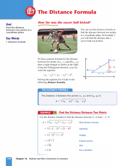 The Distance Formula