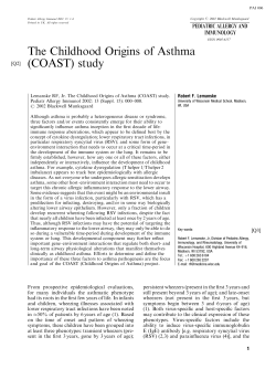 The Childhood Origins of Asthma (COAST) study
