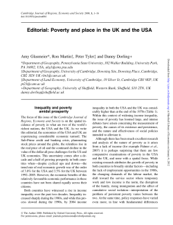 Editorial: Poverty and place in the UK and the USA