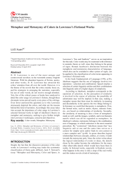 Metaphor and Metonymy of Colors in Lawrence`s