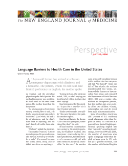 Language Barriers to Health Care in the United States