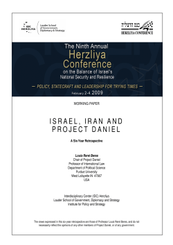 ISRAEL, IRAN AND PROJECT DANIEL