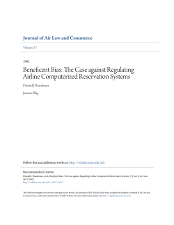 Beneficent Bias: The Case against Regulating Airline