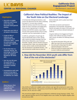 California`s New Political Realities: The Impact of the Youth Vote on
