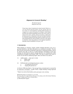 Alignment in Syntactic Blending