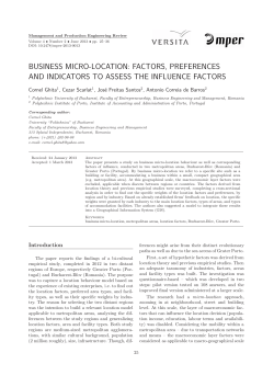 Business micro-location: factors, preferences and indicators to