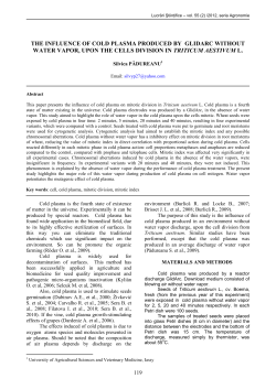 the influence of cold plasma produced by glidarc without water
