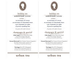 includes . . . 18% gratuity will be added to all parties Prosecco Extra