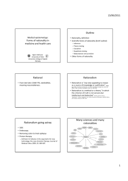 Outline Rational Rationalism Rationalism going astray Many
