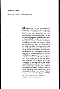 Morris Dickstein Steinbeck and the Great Depression ly encounters