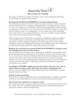 Key Concepts - Spanish that Works